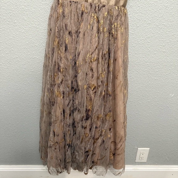 Aidan Mattox One Shoulder Dress Size 4‎ EUC Metallic - Picture 4 of 9